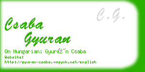 csaba gyuran business card